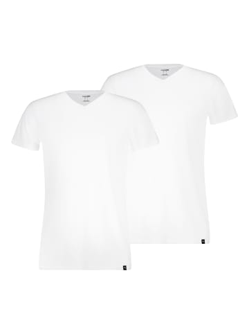 2er Pack V-Neck T-Shirts in Weiß