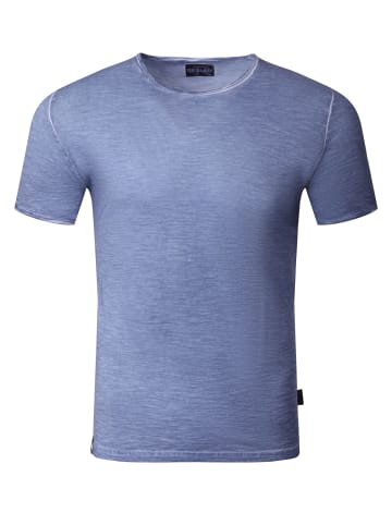 T-Shirt basic Verwaschen Rundhals in indigo-blau