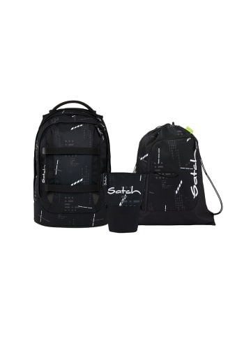 Schulrucksack-Set PACK "Ninja Matrix" 3-teilig in Schwarz
