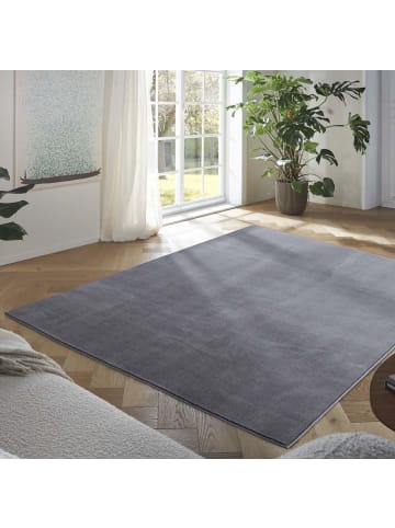 Kurzflor-Teppich Madrid Uni in Anthrazit