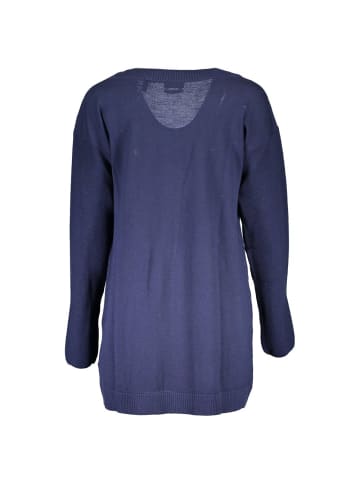 Blau Wolle Damen Strickjacke