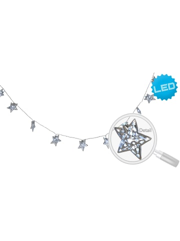 LED Lichterkette "WEIHNACHTEN" in silber - (L)130 cm x (B)6.5 cm x (H)6.5 cm