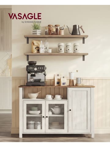 Küchenschrank Daxton in Honigbraun-Vintageweiß - (B)110 x (H)75 x (T)33 cm