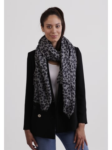 Bio Schal leopard in Taubenblau