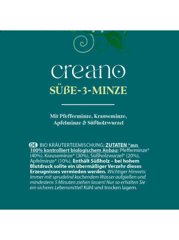 "Süße-3-Minze" Bio Kräuter-Teemischung 60er Box Teebeutel