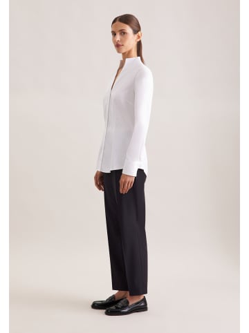 Kelchkragenbluse Slim in Weiß