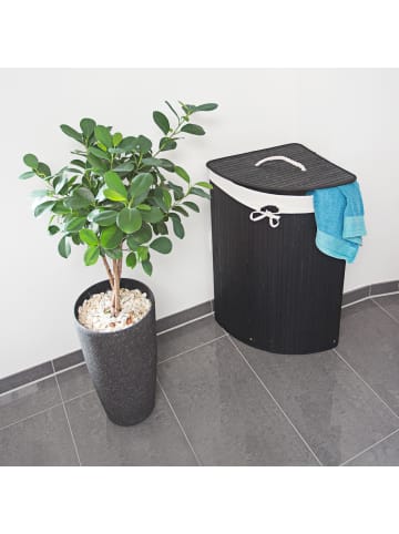 2x Eckwäschekorb in Schwarz/ Weiß - Je 64 l