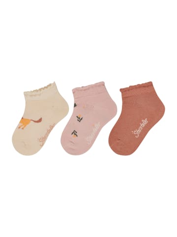 Sneaker Socken 3er-Pack Pferd in ecru farbend