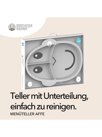 Essenszeit Esslernteller mit Unterteilung Affe - Menüteller