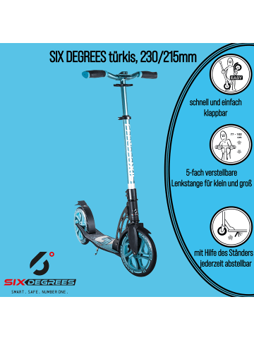 Aluminium Scooter 230/215 mm in türkis