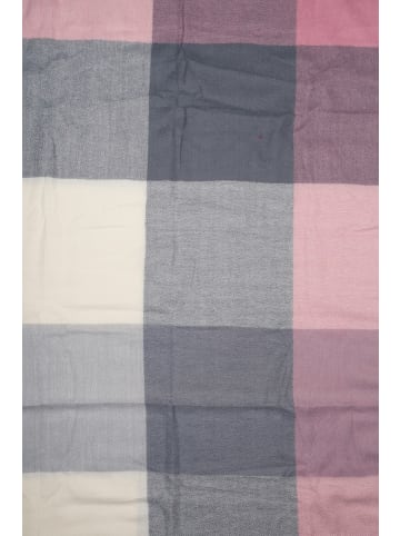 XXL Schal mit Fransen in Rose-Grau-Creme