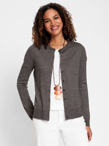 Strickjacke in anthrazit-meliert