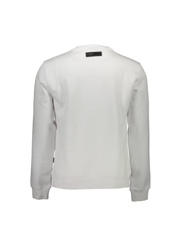 Weiß Baumwolle Herren Sweatshirt