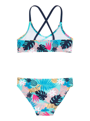 UV-Schutz Bikini Blumen in petrol