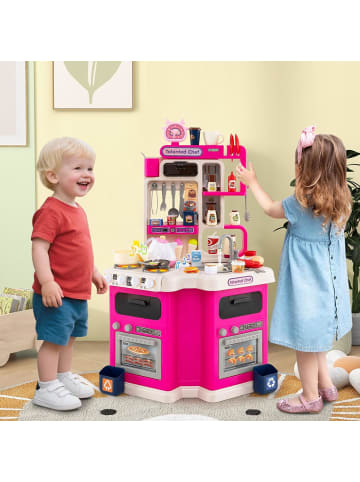 Kinderküche mit 113 Zubehör in Rosa