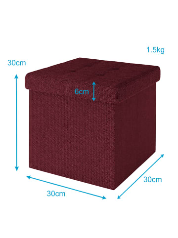 Faltbare Sitzhocker 30x30x30 cm in KIRSCH ROT