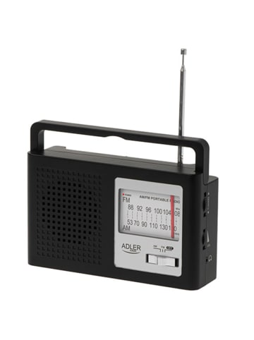 Adler AD 1909 Tragbares AM/FM Radio mit AUX-Eingang & Teleskopantenne in Schwarz