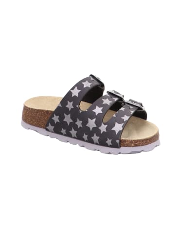 Tieffußbett Pantolette FUSSBETTPANTOFFEL in Grau/Silber