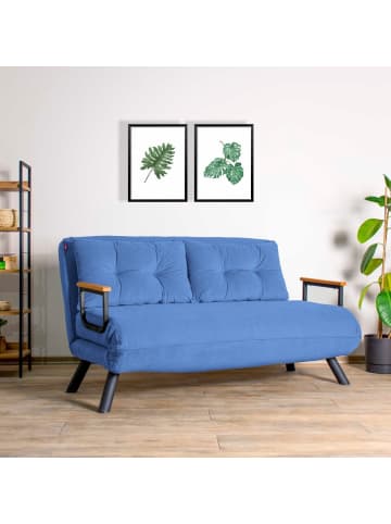 Sofa SANDO in Blau - (W)133  x (H)41  x (L)50 cm