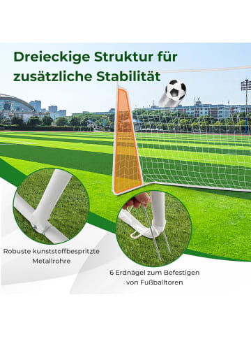 Fussballtor mit Netz in Weiß