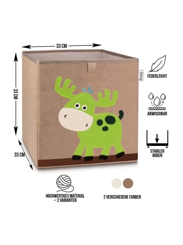 Aufbewahrungsbox Hirsch dunkel, 33 x 33 x 33 cm