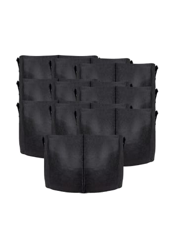 Vlies Pflanzsack - Pflanzen Übertopf in 10x Schwarz - 56L - 50x30cm