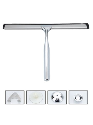 Fensterabzieher mit Saugnapf Halterung in SILBER