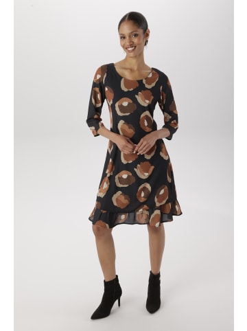 Chiffonkleid in camel-beige-braun-schwarz