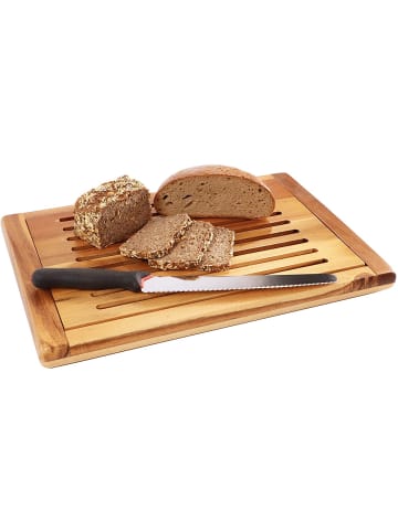 Brotschneidebrett  in Braun, Maße: 48 x 32 x 2,5 cm