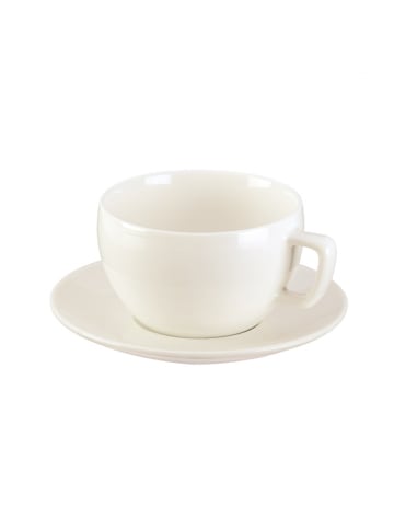 Frühstücktasse CREMA, mit Untertasse in weiß