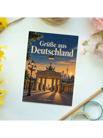 Postkarte Deutschland-Reisepostkarte modern Des... in Weiß