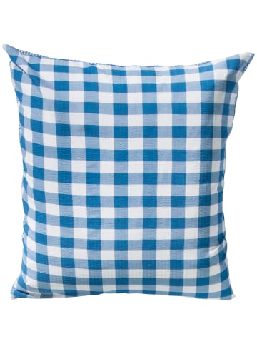 Seersucker Kuschelkissenbezug in blau-weiß