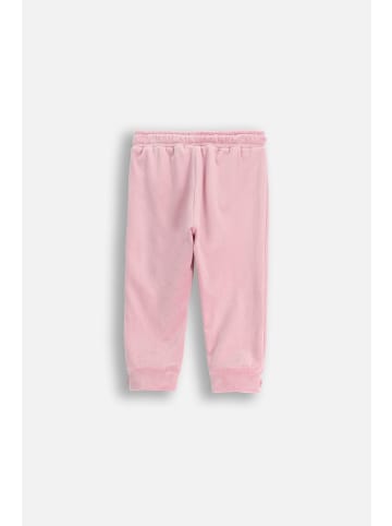 Velours-Jogginghose in gedämpftes Rosa