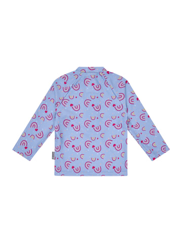 Badeshirt langarm Regenbogen in bleu