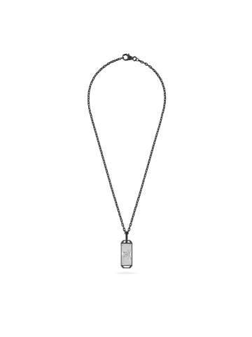 Halskette mit Anhänger in Schwarz – (L)60cm