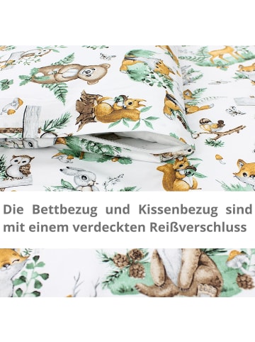 Unisex Baby Wiegenset 4-teilig in grün/gelb