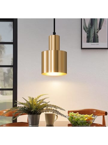 Pendelleuchte in gold rund 1-flammige E27 Vintage Esszimmerlampe