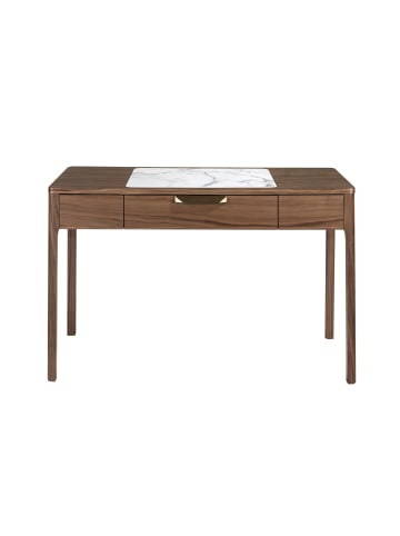 Frisiertisch 7043 in Weiß / Grau / Walnuss – (B)120 x (H)76 x (T)55 cm