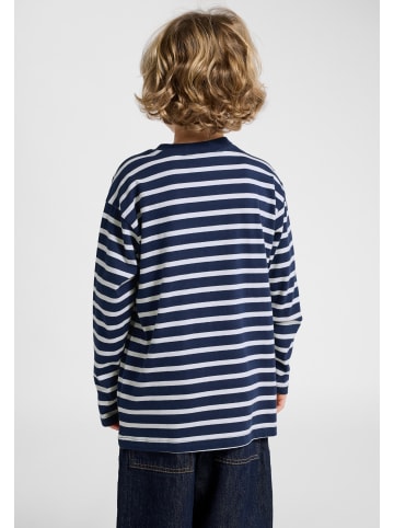 T-Shirt Hmljr Loose Kinder in DRESS BLUES/WHITE