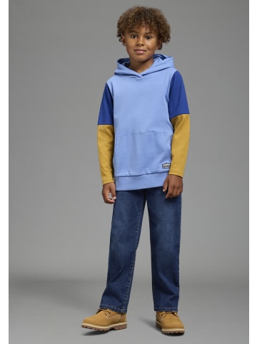 Kapuzenshirt in blau/beige
