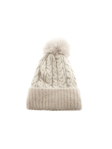 Wintermütze mit Flechtmuster OneSize mit Innenfutter - warmhaltend in Beige