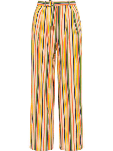 Damen Hose Mit Streifen in Aprikose Mehrfarbig