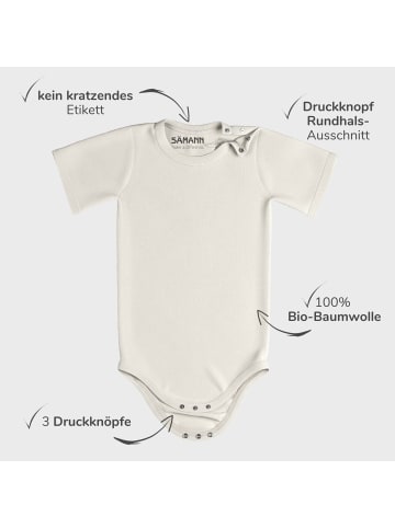 Baby Body aus 100% Bio-Baumwolle Druckknopf kurzarm nicht gerippt Coconut Milk