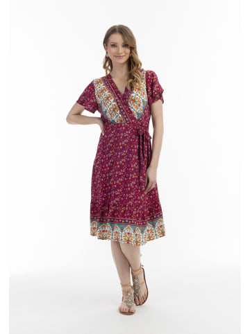 Damen Sommerkleid in Beere Pink Mehrfarbig