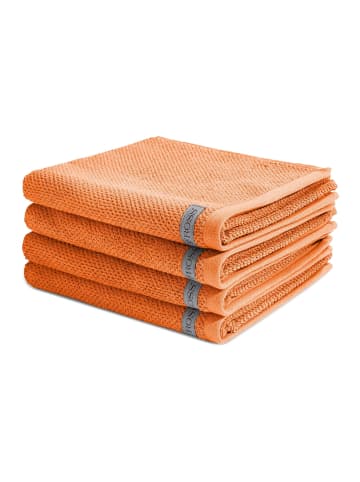 4 X Handtuch im Set Selection in Orange