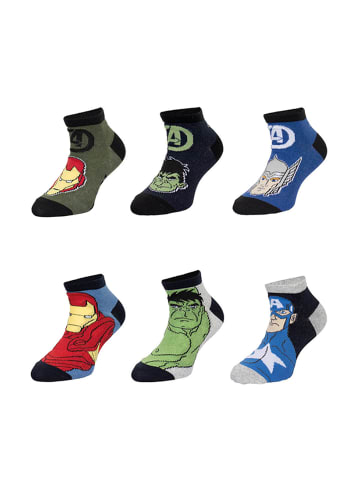 6er-Set: Sneaker Socken Avengers in Mehrfarbig