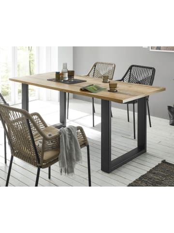 Esszimmer-Set Used Wood hell, anthrazit 3-teilig, Speisezimmer Esstisch