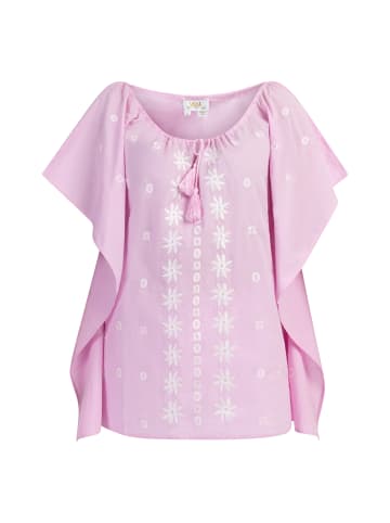 Damen Poncho in Rosa Weiss