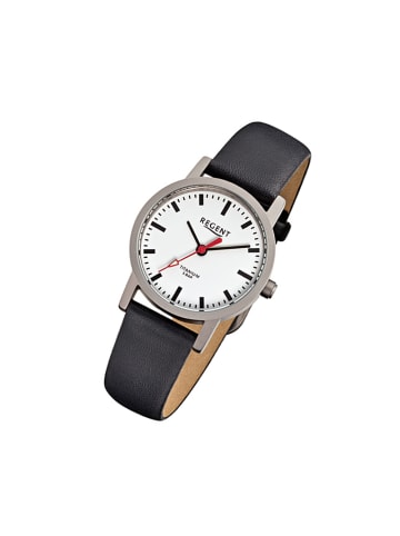 Analog-Armbanduhr Regent Titan-Uhren schwarz klein (ca. 27mm)
