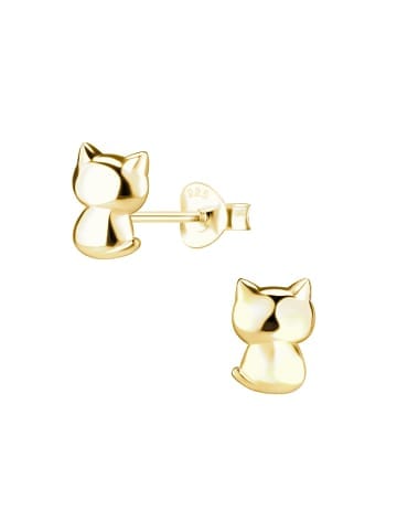 Ohrringe, Ohrstecker KATZE 3d in Gold, 2-tlg.